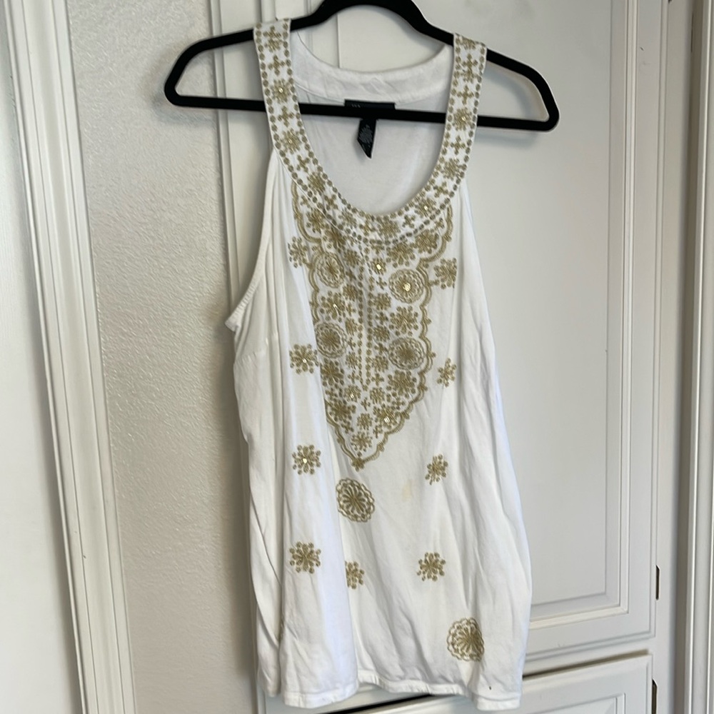 Summer white and gold top